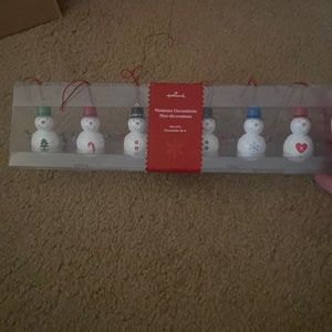 Hallmark miniature snowman decorations. Set of 6